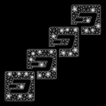 Bright Mesh 2D Dash Block Chain with Flash Spots Stock Illustration