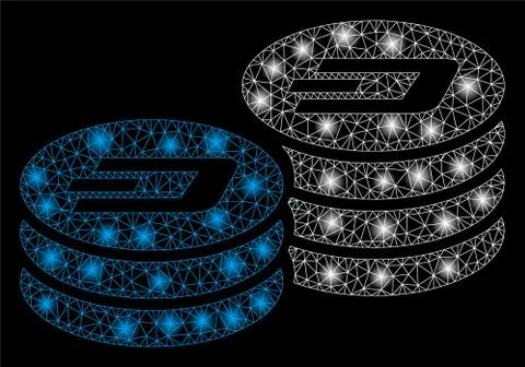 Bright Mesh 2D Dash Coin Columns with Flare Spots Stockillustratie