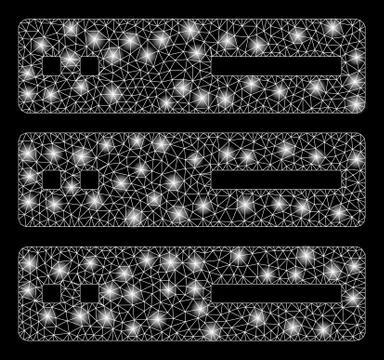 Bright Mesh 2D Data Storage with Flare Spots Illustrazione stock