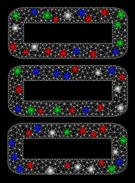 Bright Mesh 2D Database with Flare Spots 스톡 일러스트