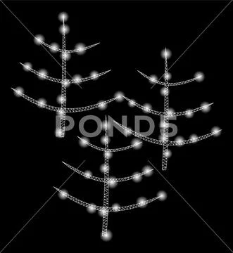 Bright Mesh 2D Dead Forest with Flare Spots Stock Illustration
