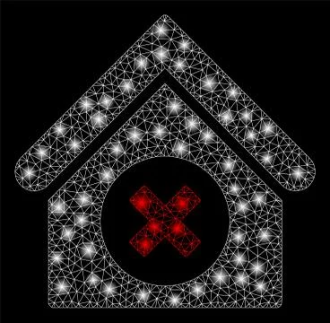 Bright Mesh 2D Delete Building with Flash Spots Ilustración de archivo