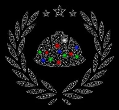 Bright Mesh 2D Developer Laureal Wreath with Flash Spots 스톡 일러스트