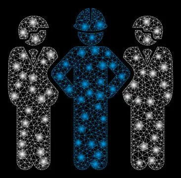 Bright Mesh 2D Developer Team with Flare Spots Stock Illustration
