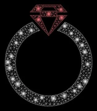 Bright Mesh 2D Diamond Ring with Light Spots イラスト素材