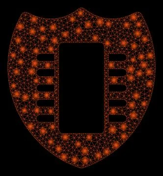 Bright Mesh 2D Digital Security with Flare Spots イラスト素材