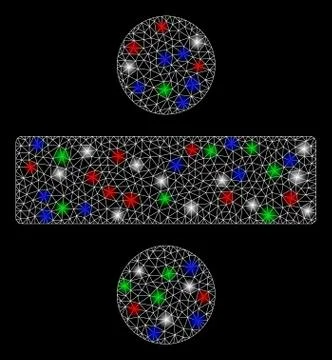 Bright Mesh 2D Divide Math Operation with Light Spots Illustration