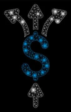 Bright Mesh 2D Divide Payments with Flare Spots Stock Illustration