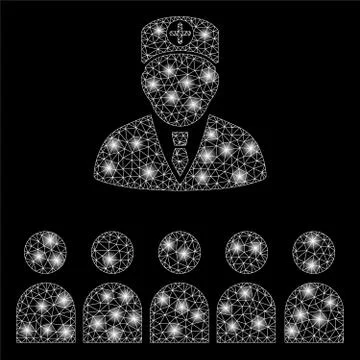 Bright Mesh 2D Doctor Class with Flash Spots Illustrazione stock