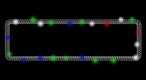 Bright Mesh 2D Double Rounded Rectangle Frame with Flare Spots イラスト素材