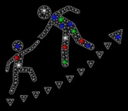 Bright Mesh 2D Education Progress with Flash Spots イラスト素材