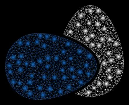 Bright Mesh 2D Eggs with Light Spots Stock-Illustration