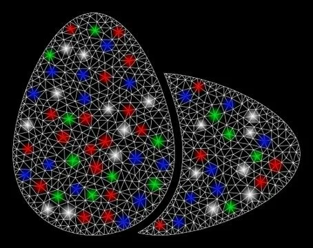Bright Mesh 2D Eggs with Light Spots Stock-Illustration