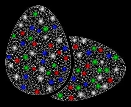 Bright Mesh 2D Eggs with Light Spots Stock-Illustration