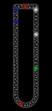 Bright Mesh 2D Empty Test Tube with Flare Spots Stock Illustration