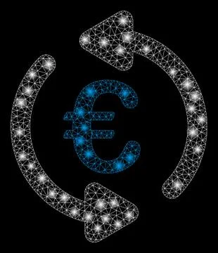 Bright Mesh 2D Euro Repeat Arrows with Flare Spots Stock Illustration