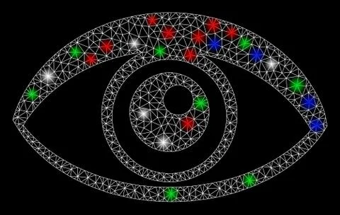 Bright Mesh 2D Eye with Flare Spots Illustrazione stock
