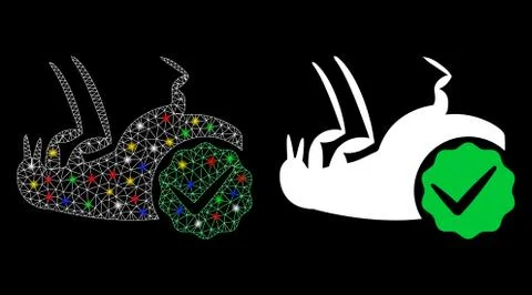 Bright Mesh 2D Flea Control Icon with Flare Spots Stock Illustration