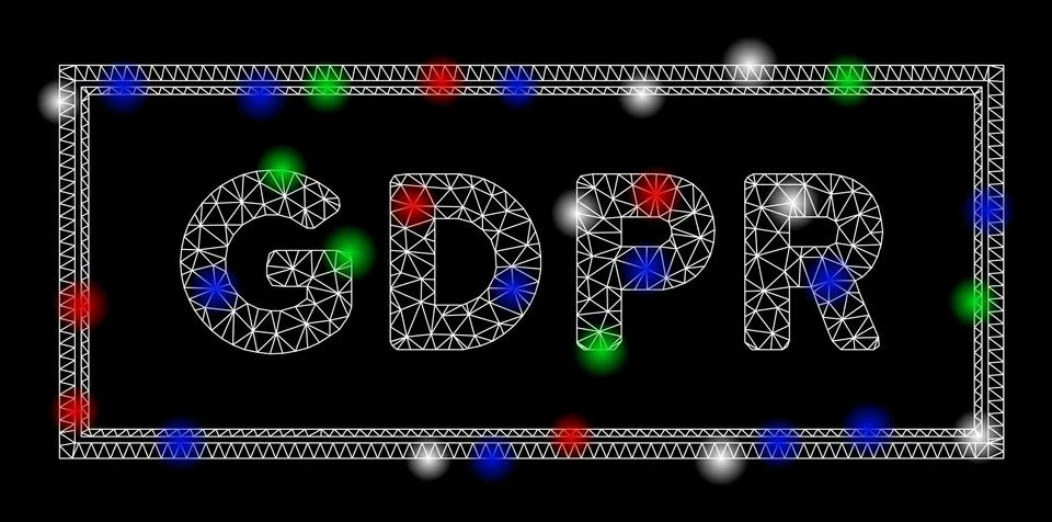 Bright Mesh 2D GDPR Rectangle with Light Spots イラスト素材