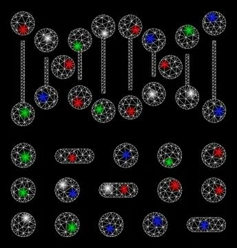 Bright Mesh 2D Genome Code with Flare Spots Stockillustratie