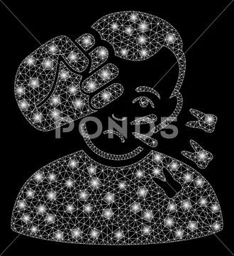 Bright Mesh 2D Head Strike with Flash Spots Stock Illustrationen