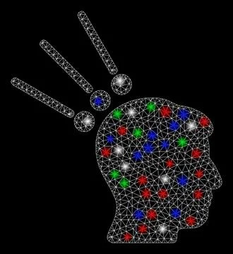 Bright Mesh 2D Head Test Connectors with Light Spots Stock Illustration