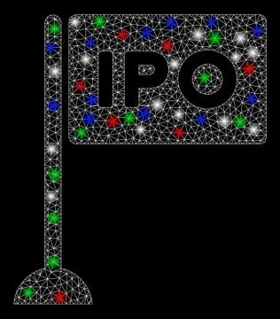 Bright Mesh 2D IPO Rectangle Flag with Light Spots Stock Illustration