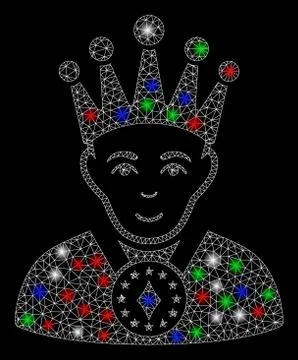 Bright Mesh 2D King with Flash Spots Stock Illustration