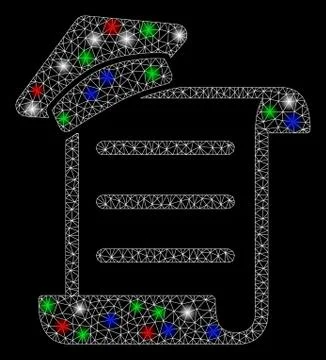 Bright Mesh 2D Knowledge Parchment with Flash Spots Stock Illustration