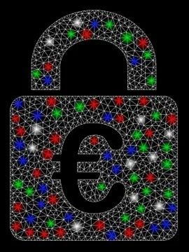 Bright Mesh 2D Lock with Flash Spots Stock Illustration
