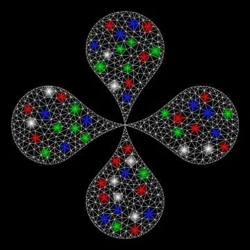 Bright Mesh 2D Map Pointers with Light Spots Stock Illustration