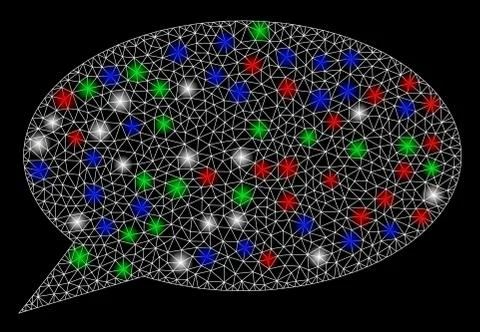 Bright Mesh 2D Message Cloud with Light Spots Stockillustratie