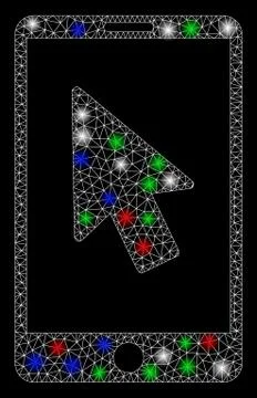 Bright Mesh 2D Mobile Arrow Pointer with Flash Spots イラスト素材