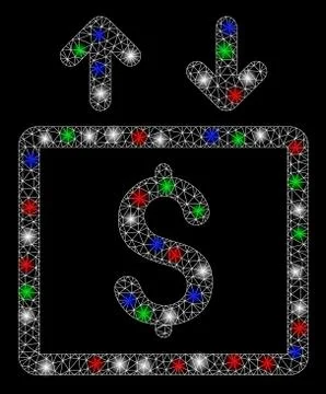 Bright Mesh 2D Money Elevator with Flare Spots Illustrazione stock