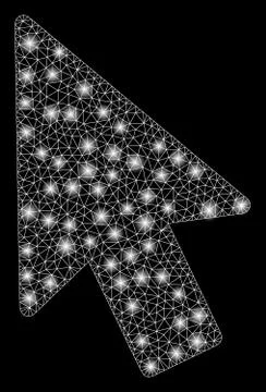 Bright Mesh 2D Mouse Pointer with Flare Spots 스톡 일러스트