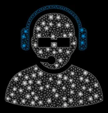 Bright Mesh 2D Operator with Light Spots Illustrazione stock