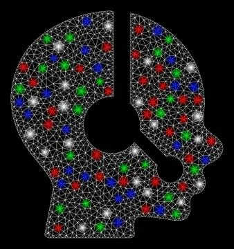 Bright Mesh 2D Operator with Light Spots Illustrazione stock