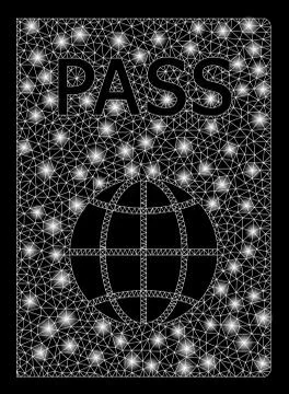 Bright Mesh 2D Passport with Light Spots 스톡 일러스트