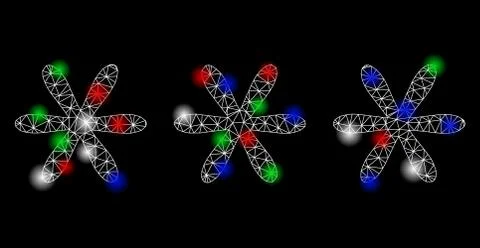 Bright Mesh 2D Password Code with Light Spots Illustrazione stock