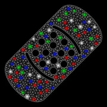 Bright Mesh 2D Patch with Flash Spots Ilustración de archivo
