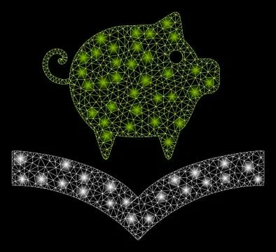 Bright Mesh 2D Pig Knowledge with Flare Spots Stock Illustration
