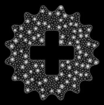 Bright Mesh 2D Plus Stamp with Flare Spots Stock Illustration