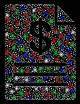 Bright Mesh 2D Price List with Light Spots Illustrazione stock