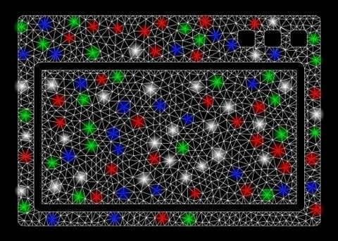 Bright Mesh 2D Program Application with Flash Spots Ilustración de archivo