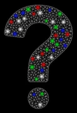 Bright Mesh 2D Question with Light Spots Stock Illustration