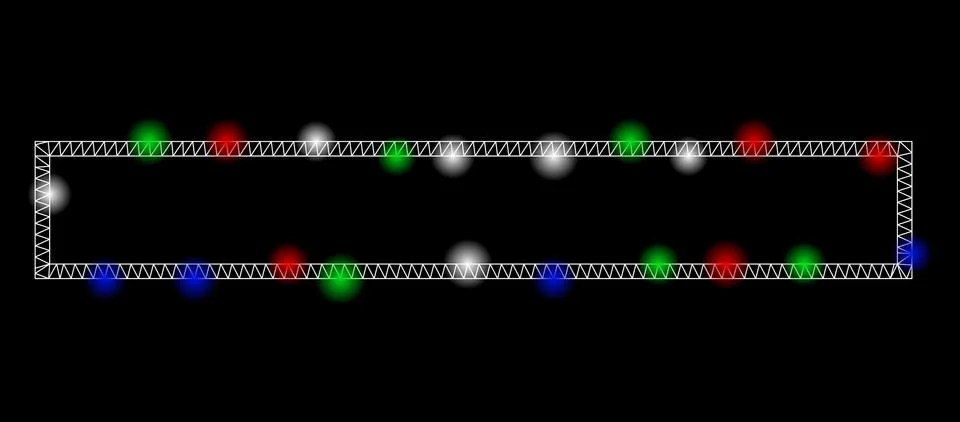 Bright Mesh 2D Rectangle Frame with Light Spots Illustrazione stock