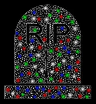 Bright Mesh 2D RIP with Flare Spots Stock Illustration