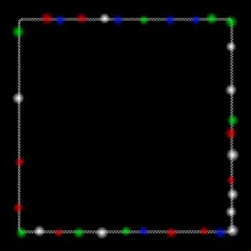 Bright Mesh 2D Rounded Square Frame with Light Spots Stock Illustration