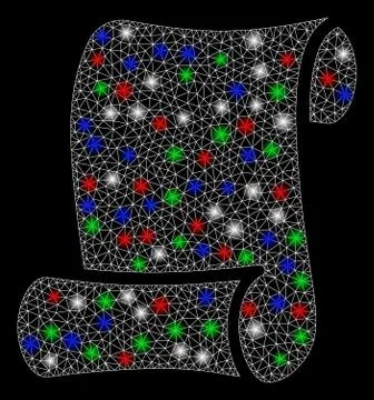 Bright Mesh 2D Script with Flash Spots Stock Illustration