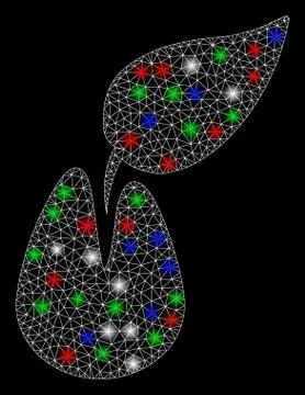Bright Mesh 2D Seed with Light Spots Illustrazione stock